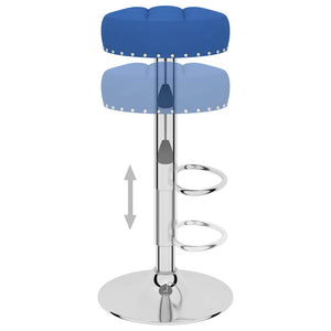 Tabourets de bar lot de 2 bleu tissu