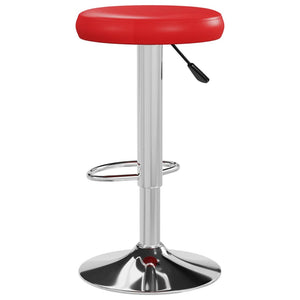 Tabourets de bar lot de 2 rouge similicuir