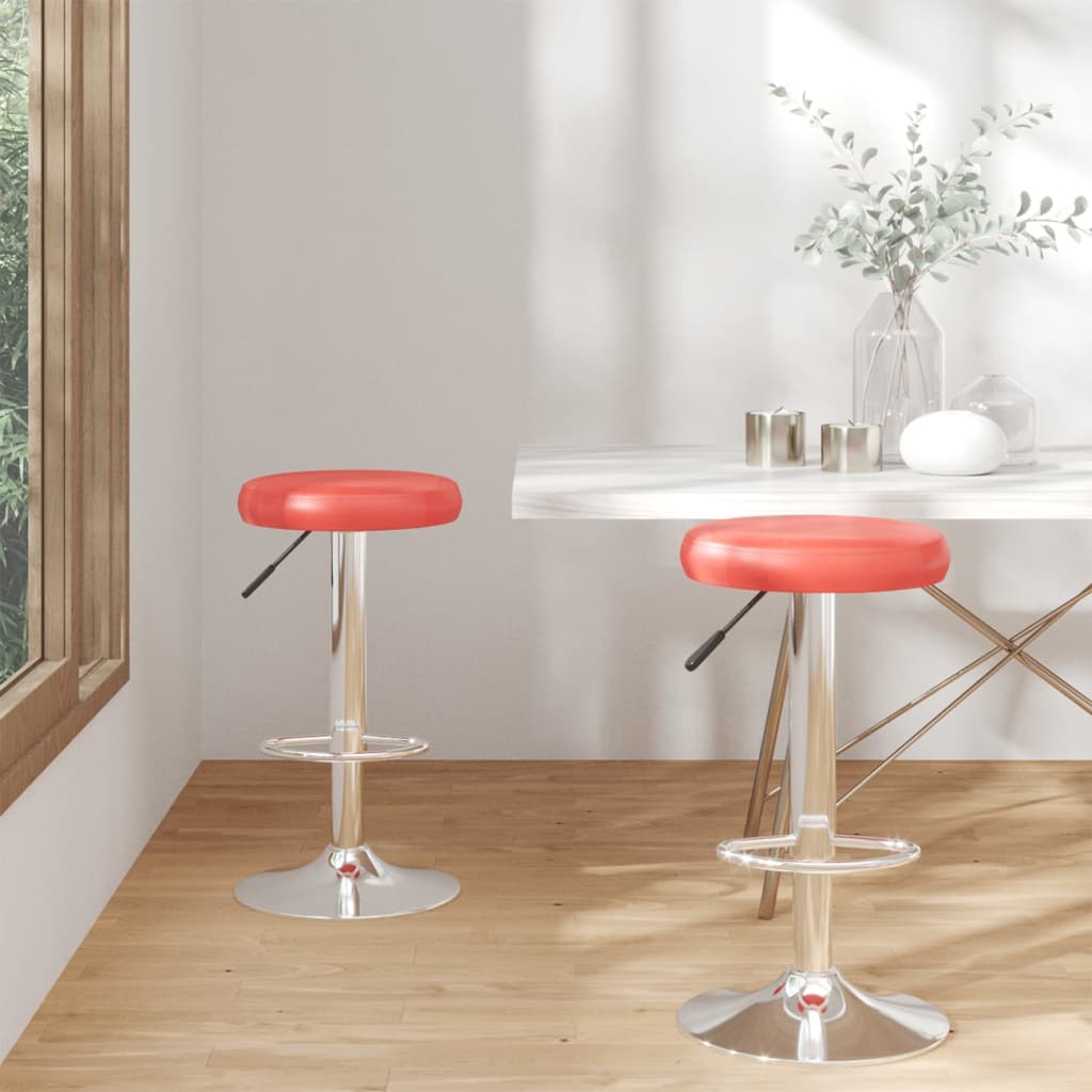 Tabourets de bar lot de 2 rouge similicuir