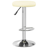 Tabourets de bar lot de 2 crème similicuir