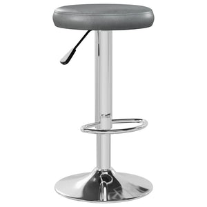 Tabourets de bar lot de 2 gris similicuir