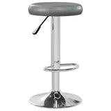 Tabourets de bar lot de 2 gris similicuir