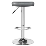 Tabourets de bar lot de 2 gris similicuir