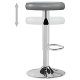 Tabourets de bar lot de 2 gris similicuir