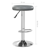Tabourets de bar lot de 2 gris similicuir