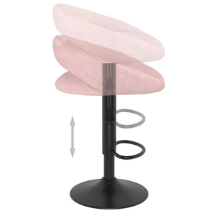 Tabourets de bar lot de 2 rose velours