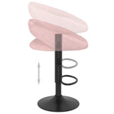 Tabourets de bar lot de 2 rose velours