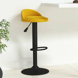 Tabouret de bar jaune velours