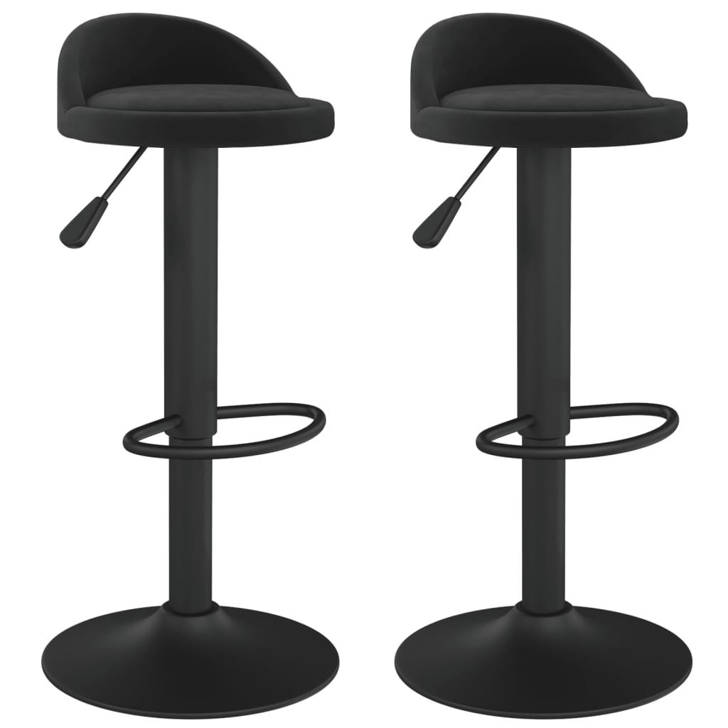 Tabourets de bar lot de 2 Noir Velours