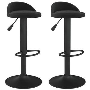 Tabourets de bar lot de 2 Noir Velours