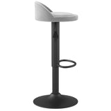 Tabourets de bar lot de 2 gris clair velours