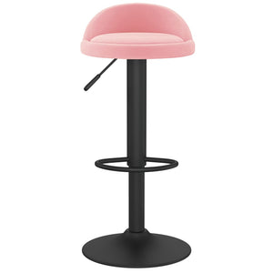 Tabourets de bar lot de 2 rose velours