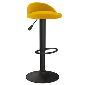 Tabourets de bar lot de 2 Jaune Velours