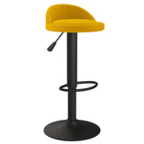 Tabourets de bar lot de 2 Jaune Velours