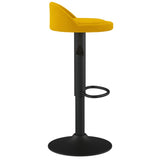 Tabourets de bar lot de 2 Jaune Velours