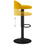 Tabourets de bar lot de 2 Jaune Velours