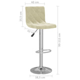 Tabourets de bar lot de 2 crème velours