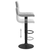 Tabourets de bar lot de 2 gris clair velours