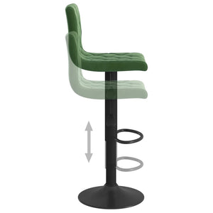Tabourets de bar lot de 2 vert foncé velours
