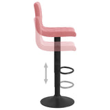 Tabourets de bar lot de 2 rose velours