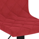 Tabourets de bar lot de 2 rouge bordeaux velours