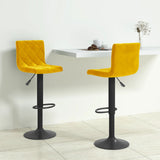 Tabourets de bar lot de 2 jaune moutarde velours