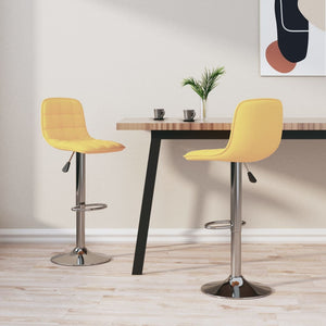 Tabourets de bar lot de 2 jaune tissu