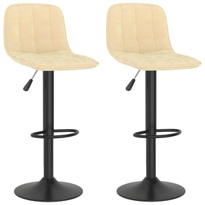 Tabourets de bar lot de 2 crème velours