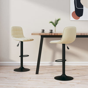 Tabourets de bar lot de 2 crème velours