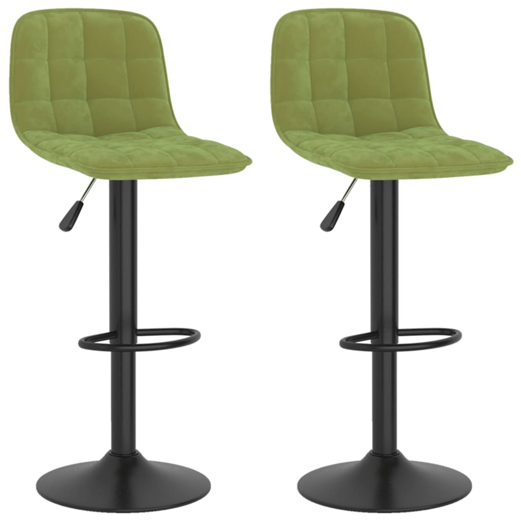 Tabourets de bar lot de 2 vert clair velours