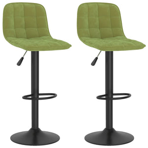 Tabourets de bar lot de 2 vert clair velours