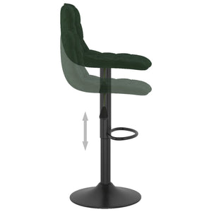 Tabourets de bar lot de 2 vert foncé velours
