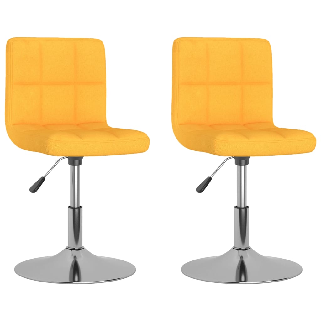 Chaises pivotantes à manger lot de 2 jaune tissu