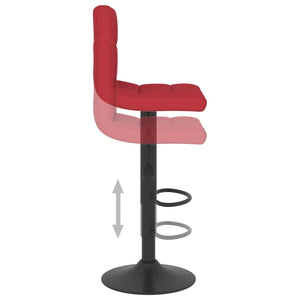 Tabourets de bar lot de 2 rouge bordeaux tissu