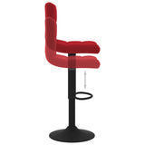 Tabourets de bar lot de 2 rouge bordeaux velours