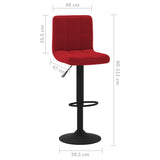 Tabourets de bar lot de 2 rouge bordeaux velours