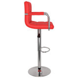 Tabourets de bar lot de 2 rouge similicuir