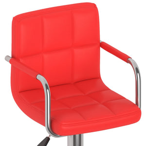 Tabourets de bar lot de 2 rouge similicuir