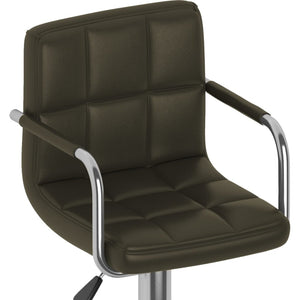Tabourets de bar lot de 2 marron similicuir