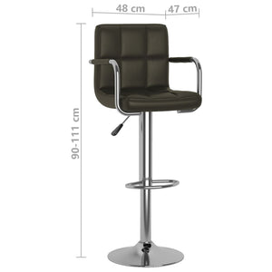 Tabourets de bar lot de 2 marron similicuir