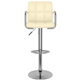 Tabourets de bar lot de 2 crème similicuir