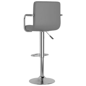 Tabourets de bar lot de 2 gris similicuir