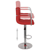 Tabourets de bar lot de 2 rouge bordeaux similicuir