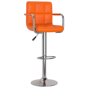 Tabourets de bar lot de 2 orange similicuir