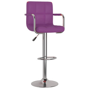 Tabourets de bar lot de 2 violet similicuir