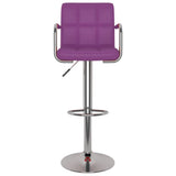 Tabourets de bar lot de 2 violet similicuir
