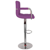 Tabourets de bar lot de 2 violet similicuir