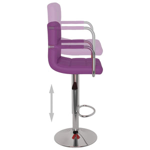 Tabourets de bar lot de 2 violet similicuir