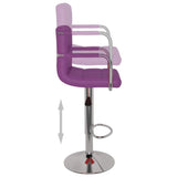 Tabourets de bar lot de 2 violet similicuir