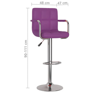 Tabourets de bar lot de 2 violet similicuir